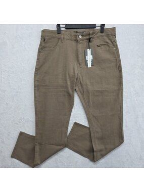 French Connection Jeans Mens 36x32 Cremini Brown Slim Straight Stretch NWT